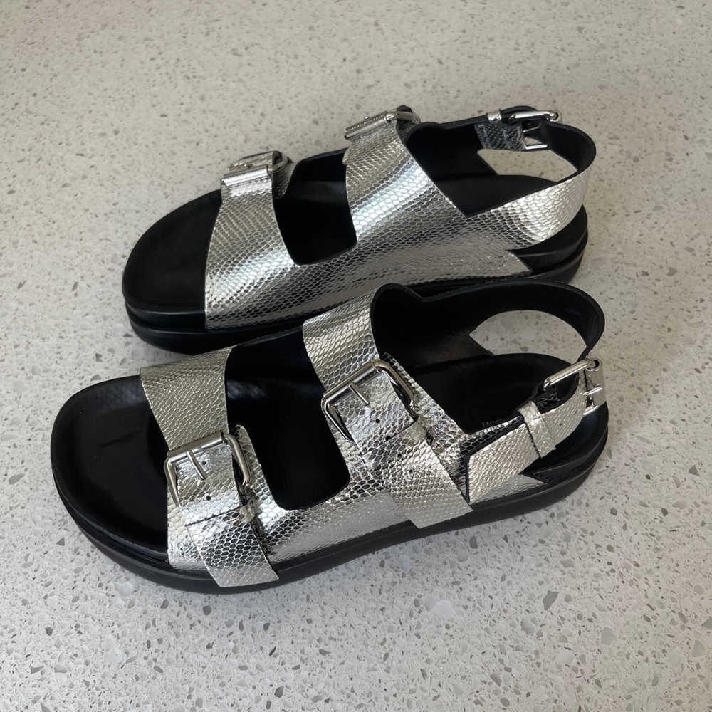 Isabel Marant metallic strapped flat sandals